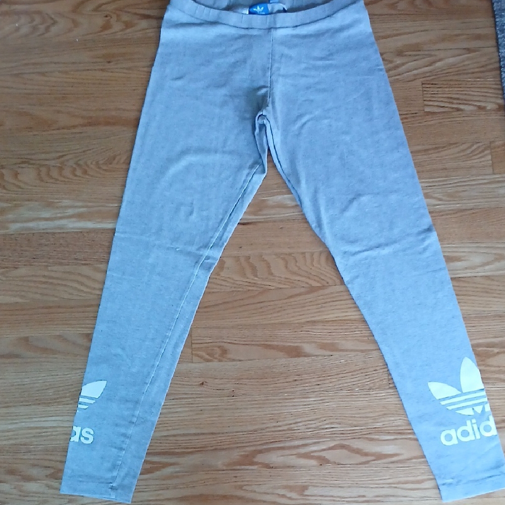 Adidas Gray Leggings High Waist Stretchy Athletic